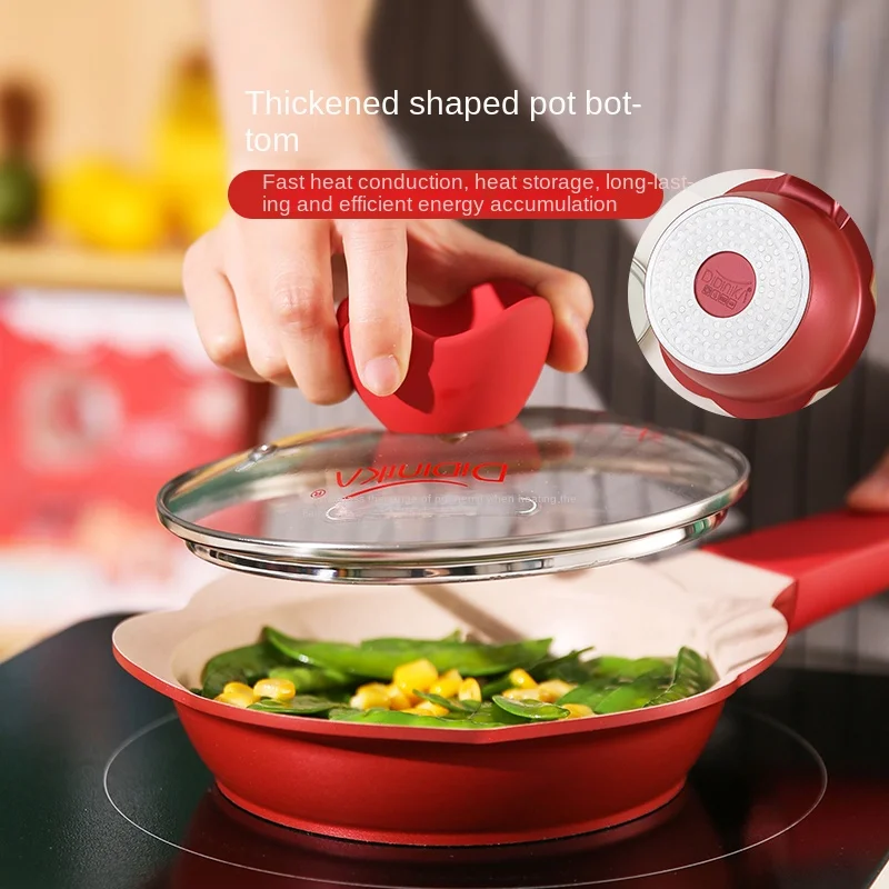 Cartoon Petal Baby Supplementary Food Pot Medical Stone Fish Cake Pots Multi Functional Cooking Integrated Baby Non Stick Pans 3