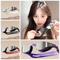 Waterproof Swimming Goggles Detachable Nosepiece PU Big Frame Anti-UV Swim Glasses Silicone HD Lens Anti-fog Swim Eyewear Men