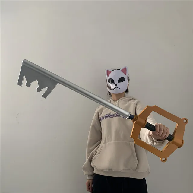 Game Cosplay Prop Kingdom Hearts Gold Key 1:1 PU Weapon Movie Game Anime Cos Kids Role Play Gift Safety 88cm 3