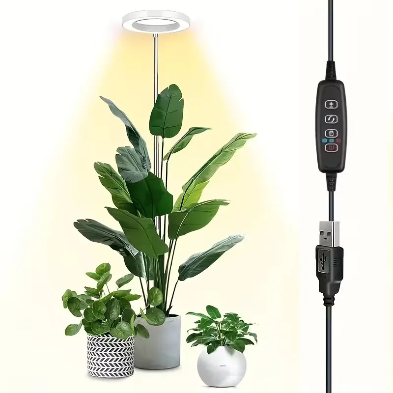 Height Adjustable LED Grow Light with Full Spectrum and Timer