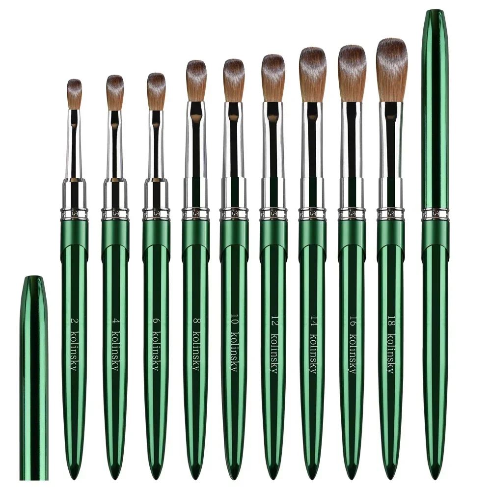 Nail brushes Kolinsky acrylic metal brush for acrylic nails sizes 2-18