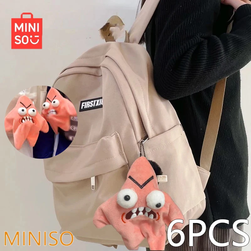 6PCS-Creative-Funny-Grumpy-Big-Star-Plush-Toy-Keychain-Moving-Pink-Star ...