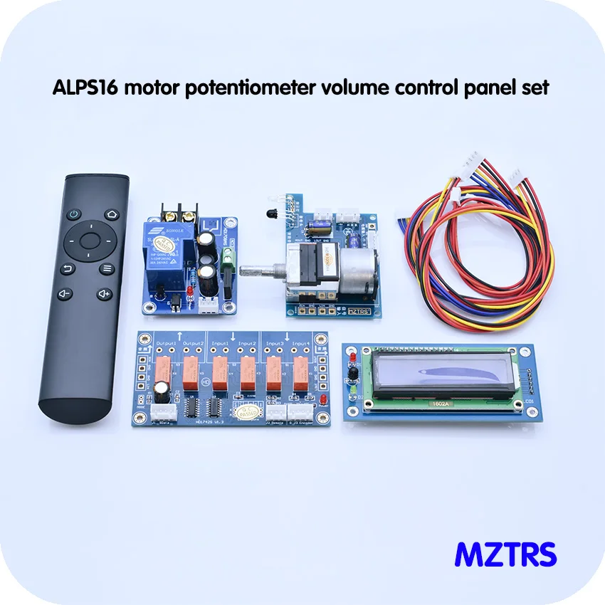 

MZTRS With 1602 Display Screen remote volume control board ALPS16 motor potentiometer with audio source switching