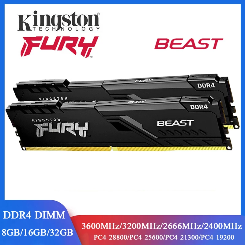Kit Mémoire Kingston FURY Beast DDR4 32 Go (2x16 Go) 3600 MHz - UDIMM