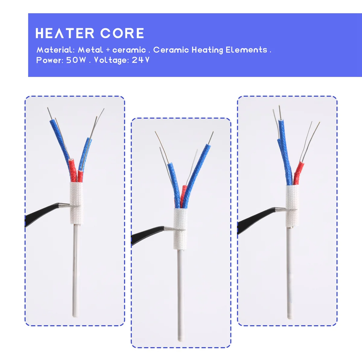 2Pcs A1321 Ceramic Heating Elements 24V 50W Heater Core for HAKKO 936 937 8586 Soldering Iron Saike Soldering Station 4