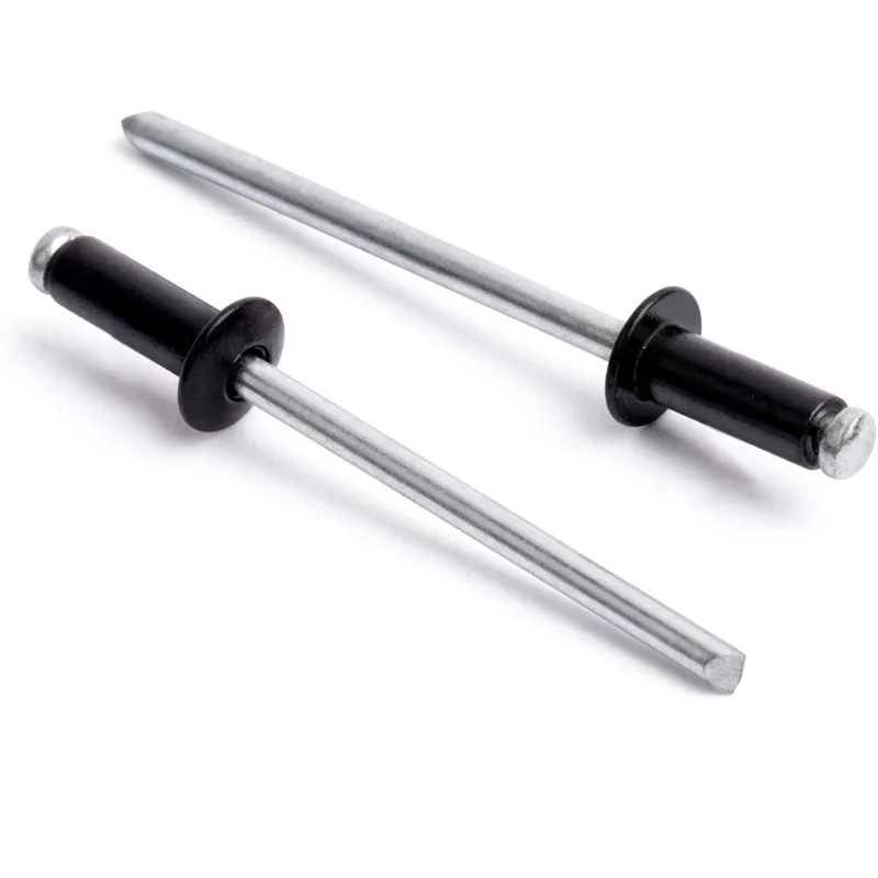Aluminium Mushroon Head Break Mandrel Blind Rivets Nail Black Pop Rivets Flat Round Head Split Brivets 180pcs rivets and fasteners rivets and screws
