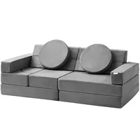 Play Couch, Modular Kids Nugget Couch 15pcs, Toddler Foam Sofa Couch with High-density 25D Sponge for Playing, Creating 1