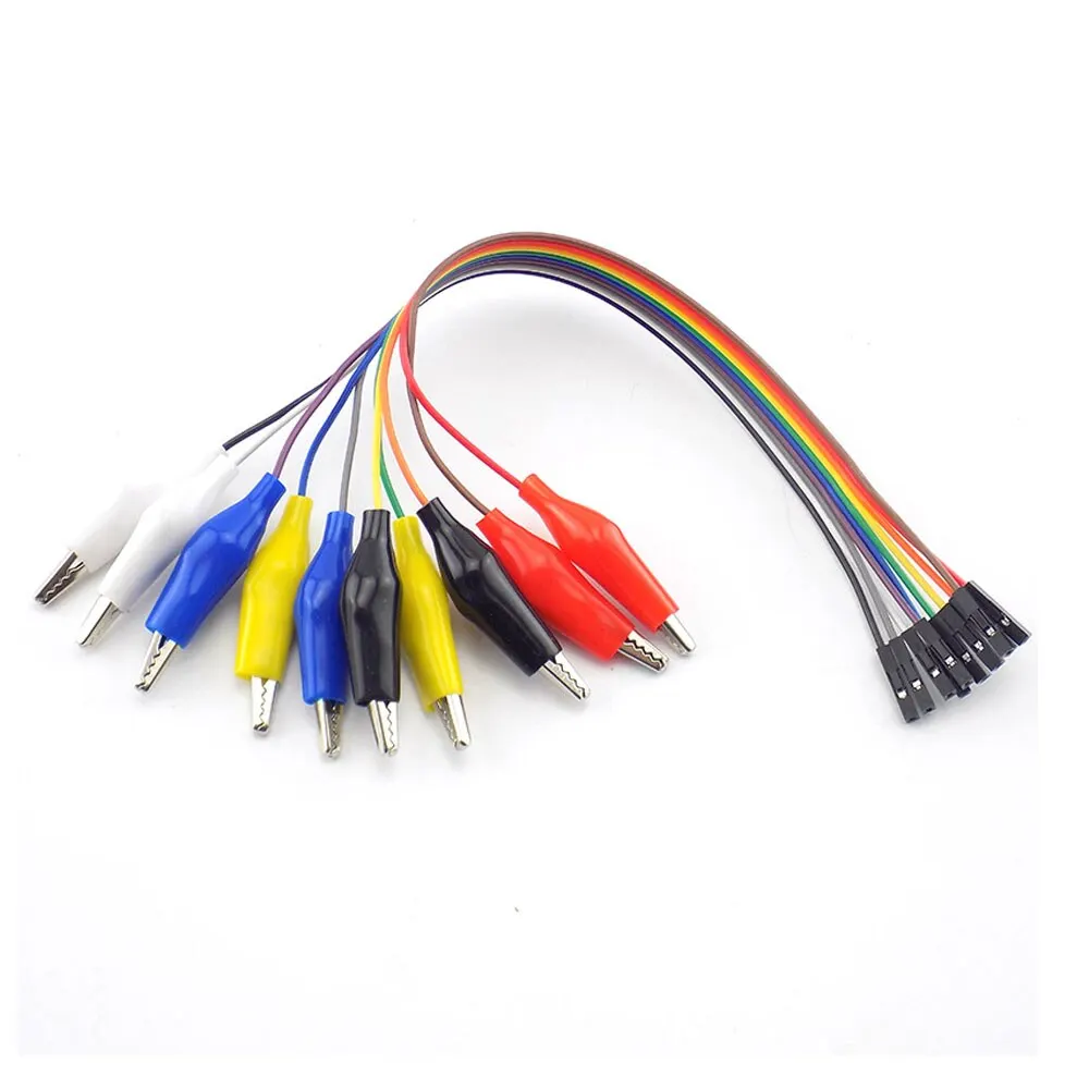 20cm 30cm 10pin Double End Alligator Clips Jump Wire Male Female Crocodile Clip Test Lead Jumper Wire Line Cable alligator clips,test clip,electrical test wire,test lead wire,test lead cable,test cable,test cable lead,test leads