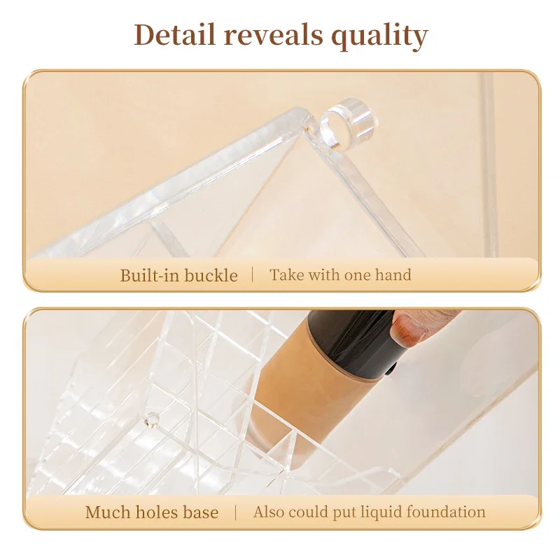 Clear Cosmetic Brush Storage Box, Makeup Brush Holder with Lid, Large-Capacity Design for Organize the Vanity Desk 4