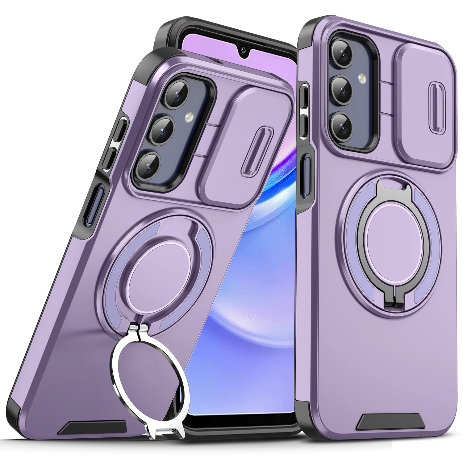 Luxury Armor Phone Case with Magnetic Bracket & Lens Protection