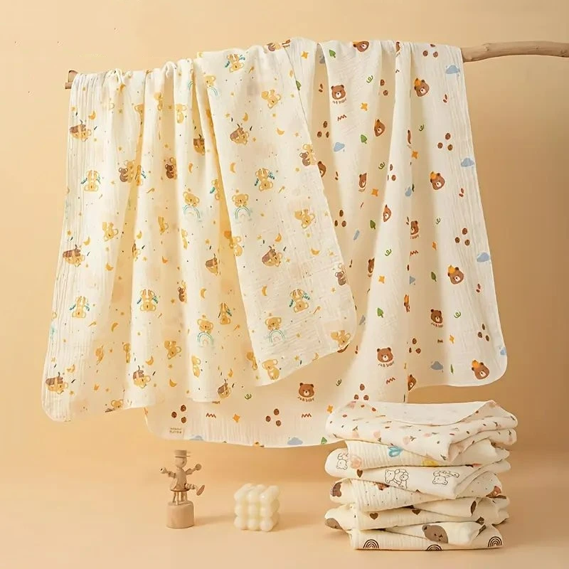 2PCS Baby Receive Blanket for Newborn Cotton Muslin Swaddle Blanket Bedding Infant Bath Towel Baby Items Mother Kids 1