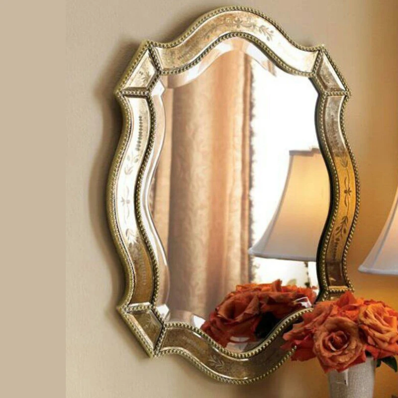 

Зеркало в скандинавском стиле, настенное украшение для ванной комнаты, спальни, роскошное ассиметричное современное косметическое зеркало для гостиной, художественное украшение