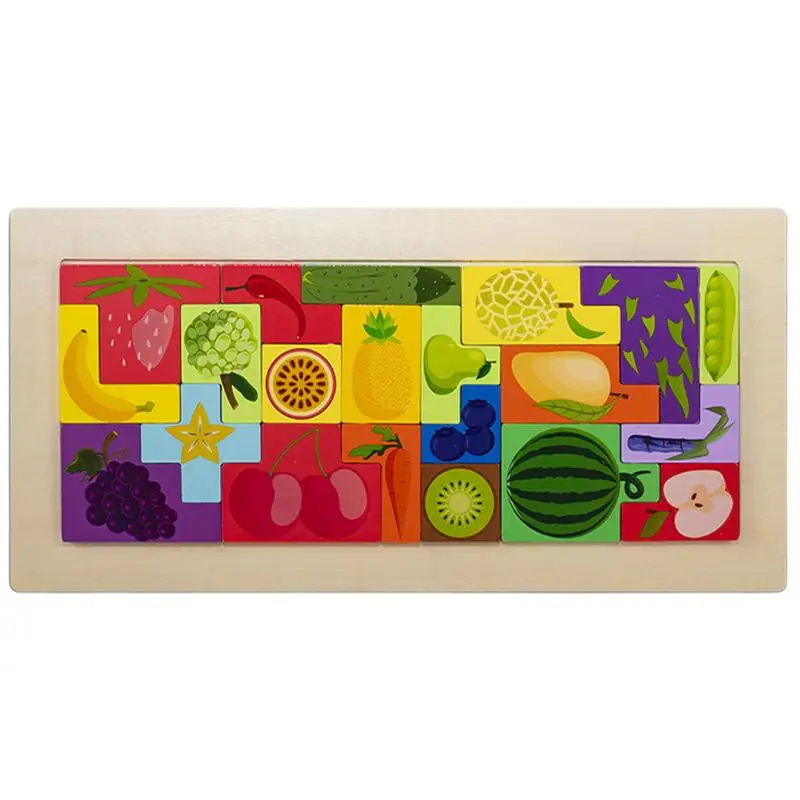 

Montessori Wooden 3D Puzzle Cartoon Animals Early Learning Cognition Intelligence Puzzle Game Early Educational Toys For Kids