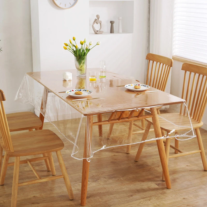 1Pc Transparent Table Mat Tablecloth, 55.11X86.61In Soft Tablecloth ...