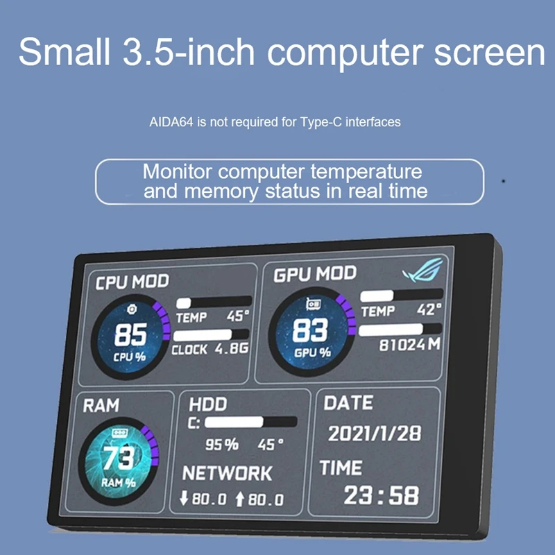 1 Ʈ 3.5 ġ IPS ǻ   ȭ, USB   ȭ AIDA64