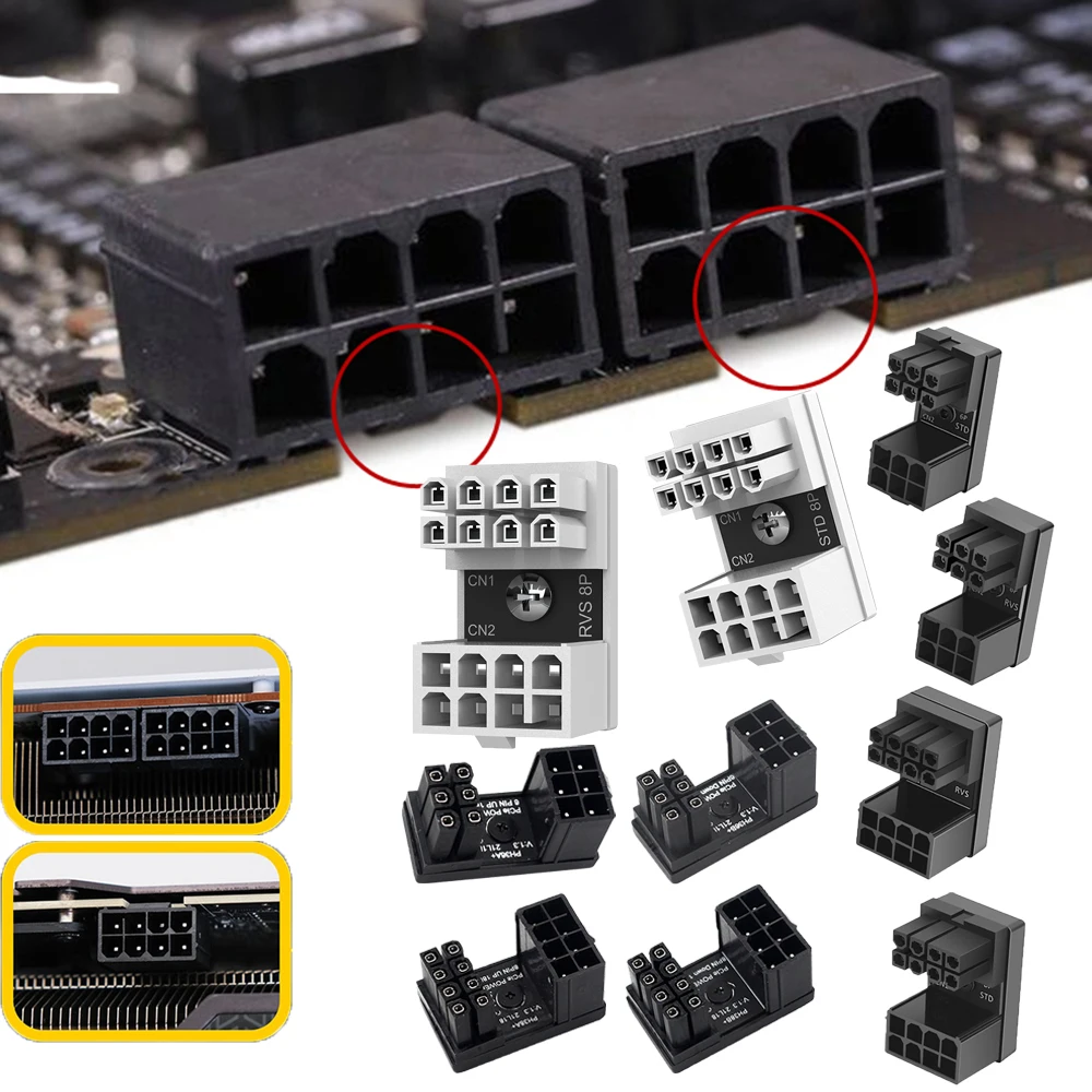 ATX 8PIN 6pin PCI-E 8pin Female to Male 90/180 Degree Angled
