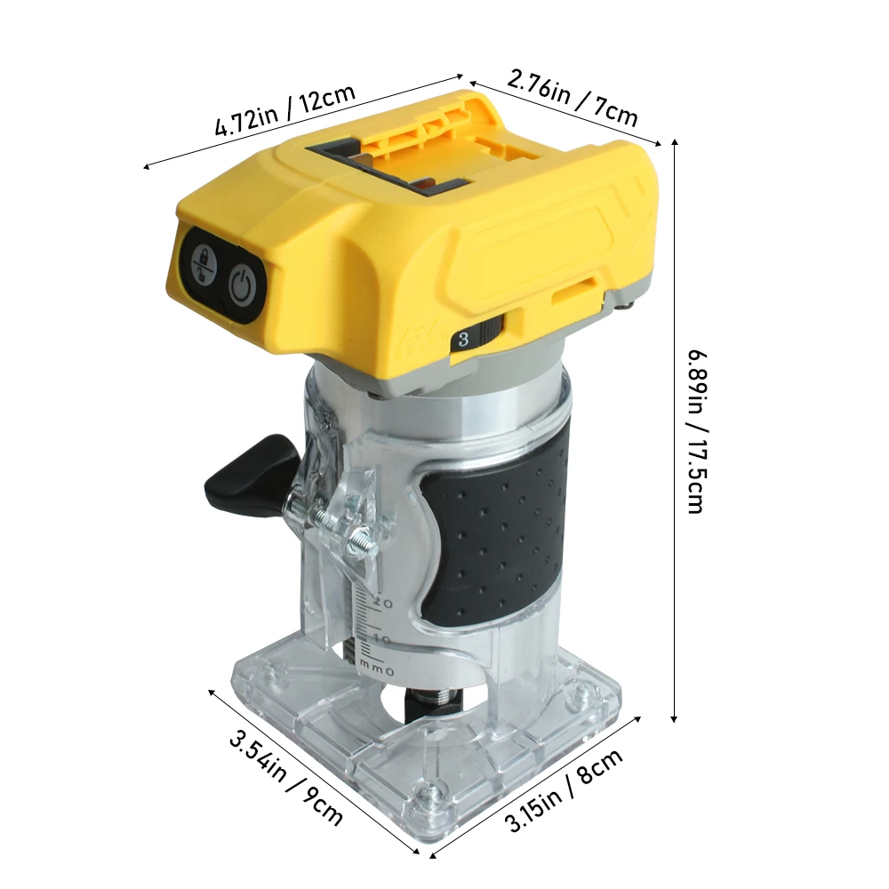 21V 브러시리스 리튬 트리머 휴대용 미니 라우터 중형 목공 조각 트리머 DIY/공예/목재 홈 가공용