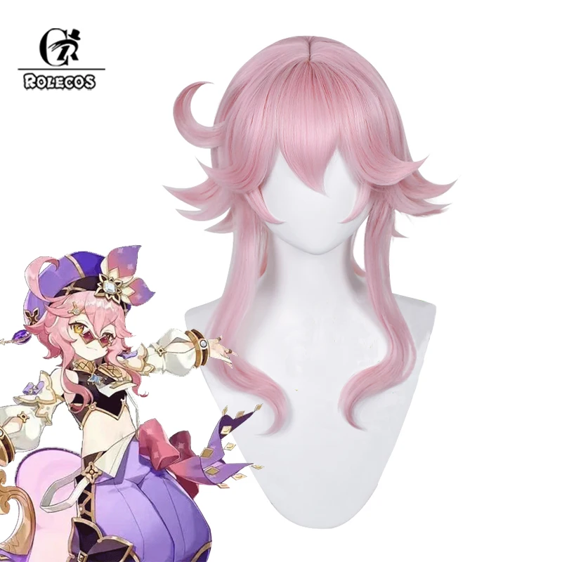 

ROLECOS Anime Genshin Impact Dori Cosplay Wig Dori Cosplay Wig Women Pink 52cm Headwear Short Heat Resistant Synthetic Hair