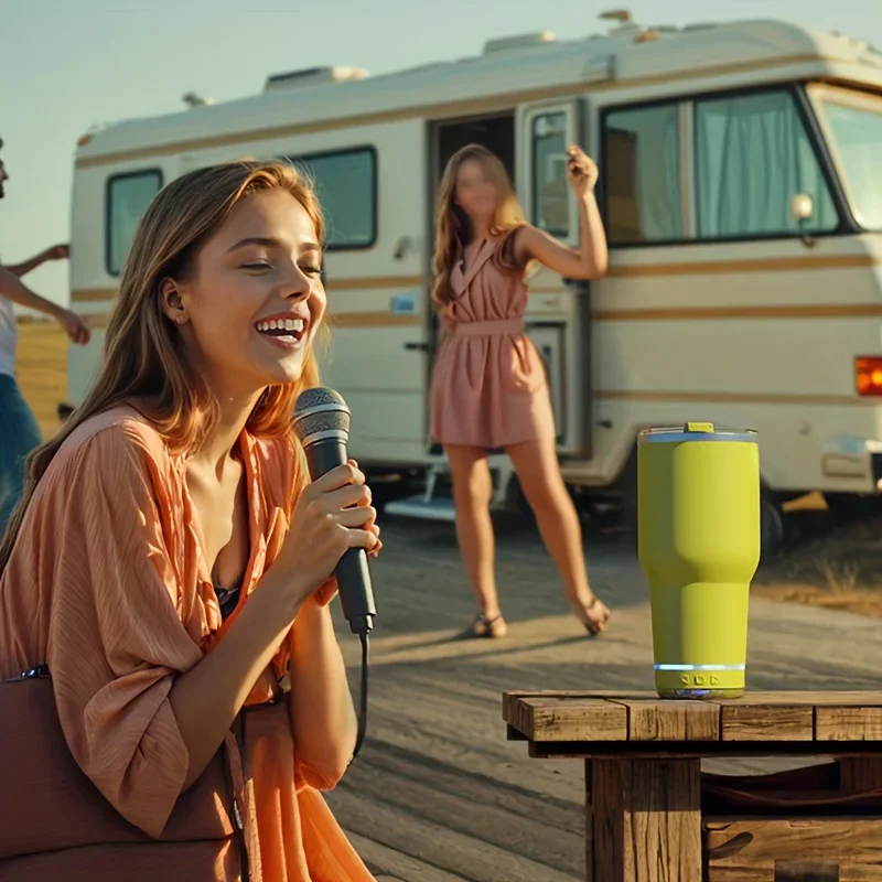 Description Picture 5 of itemPortable 30oz Thermos Cup Wireless Bluetooth Speaker Stereo Sound Music Reusable Stainless Steel Water Bottle with Bottle Opener