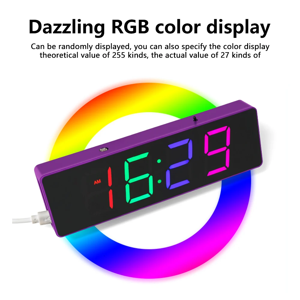 Desktop Clock RGB Dazzling Colorful Digital Display DIY Seat Desk Clock Date Temperature Simple Wind DIY Kit Welding Exercise