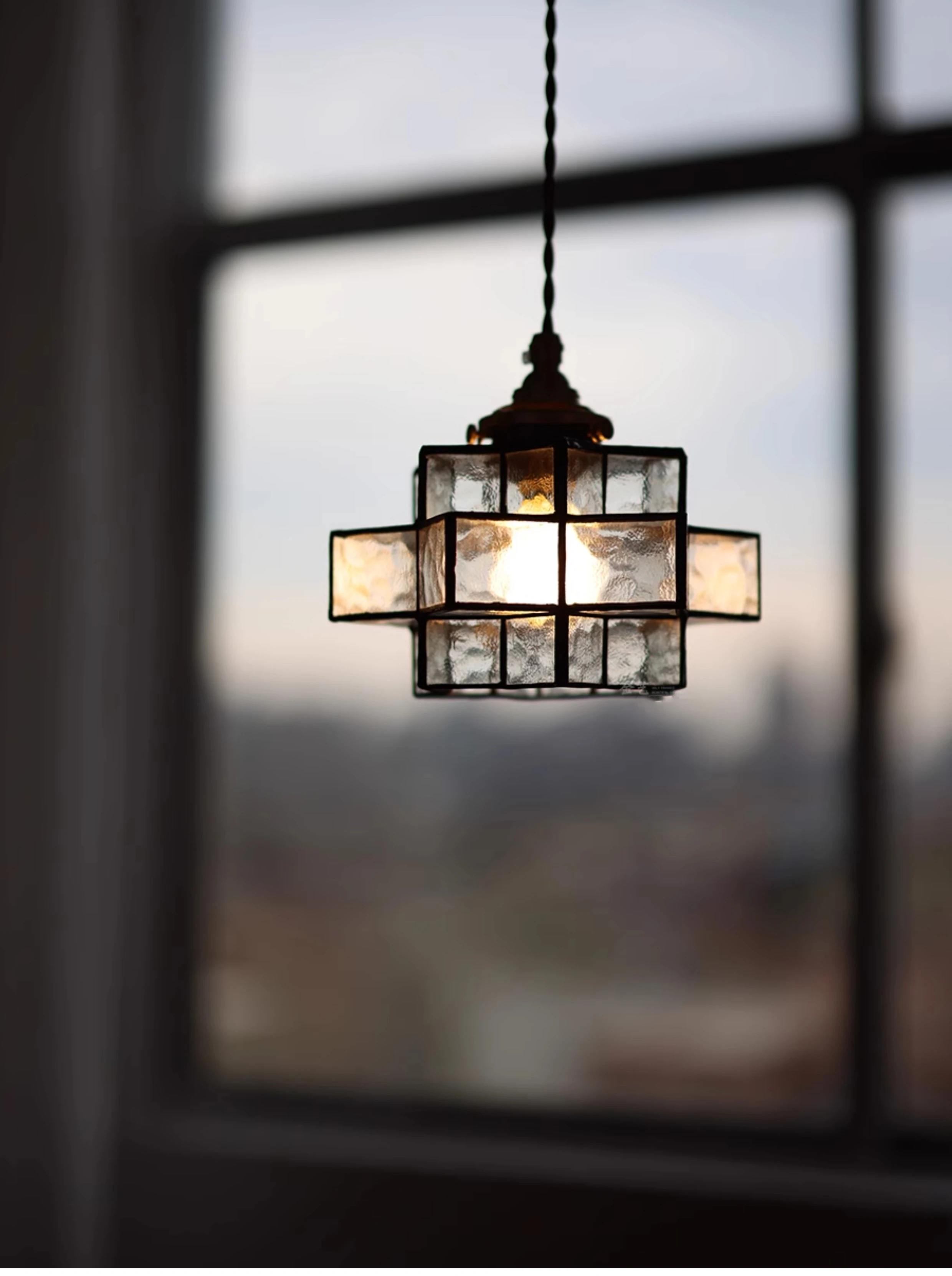 Japanese Style Retro Handmade Chandelier Medieval Entrance Corridor Bedside Cafe Bar Homestay Glass Chandelier