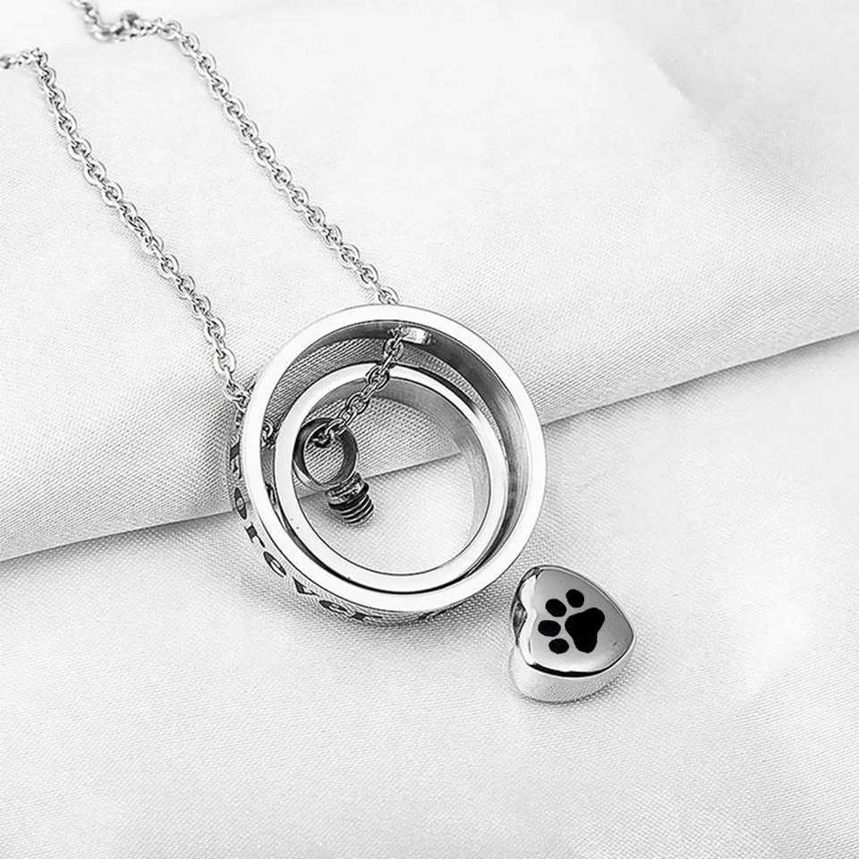 MeMeDIY Collana A Cuore Per Ceneri – Ciondolo In Acciaio Inox Con Kit Di Riempimento – “Per Sempre Nel Mio Cuore”