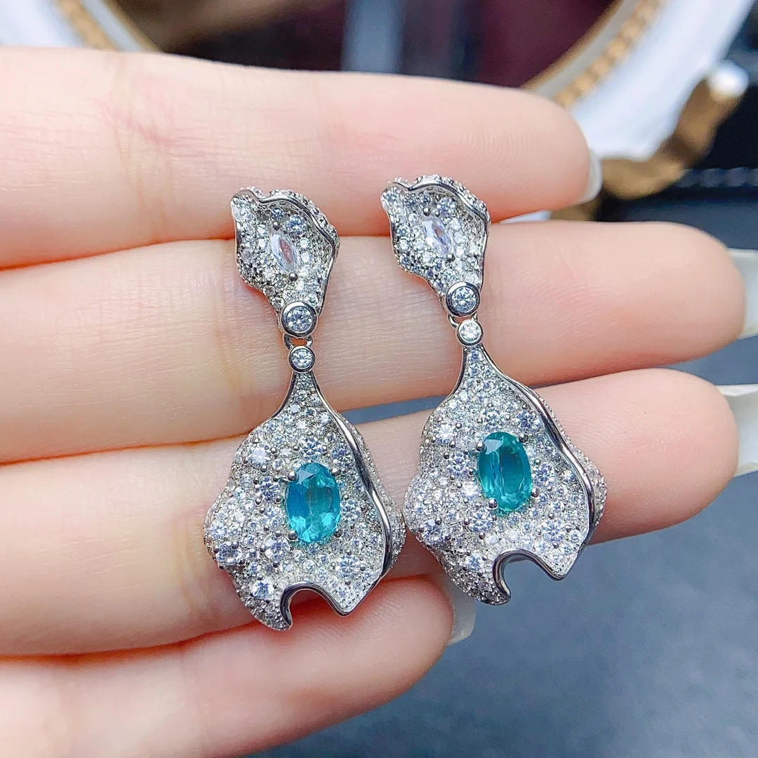 7X5MM forma ovale topazio blu Londra argento sterling 925 nodo