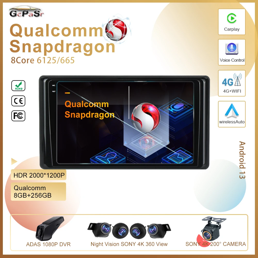 

Автомобильный радиоприемник Qualcomm Android 13 для Toyota Raize 2020, стерео, мультимедийный плеер, GPS-навигация, 5G wifi, беспроводной Carplay QLED 2din