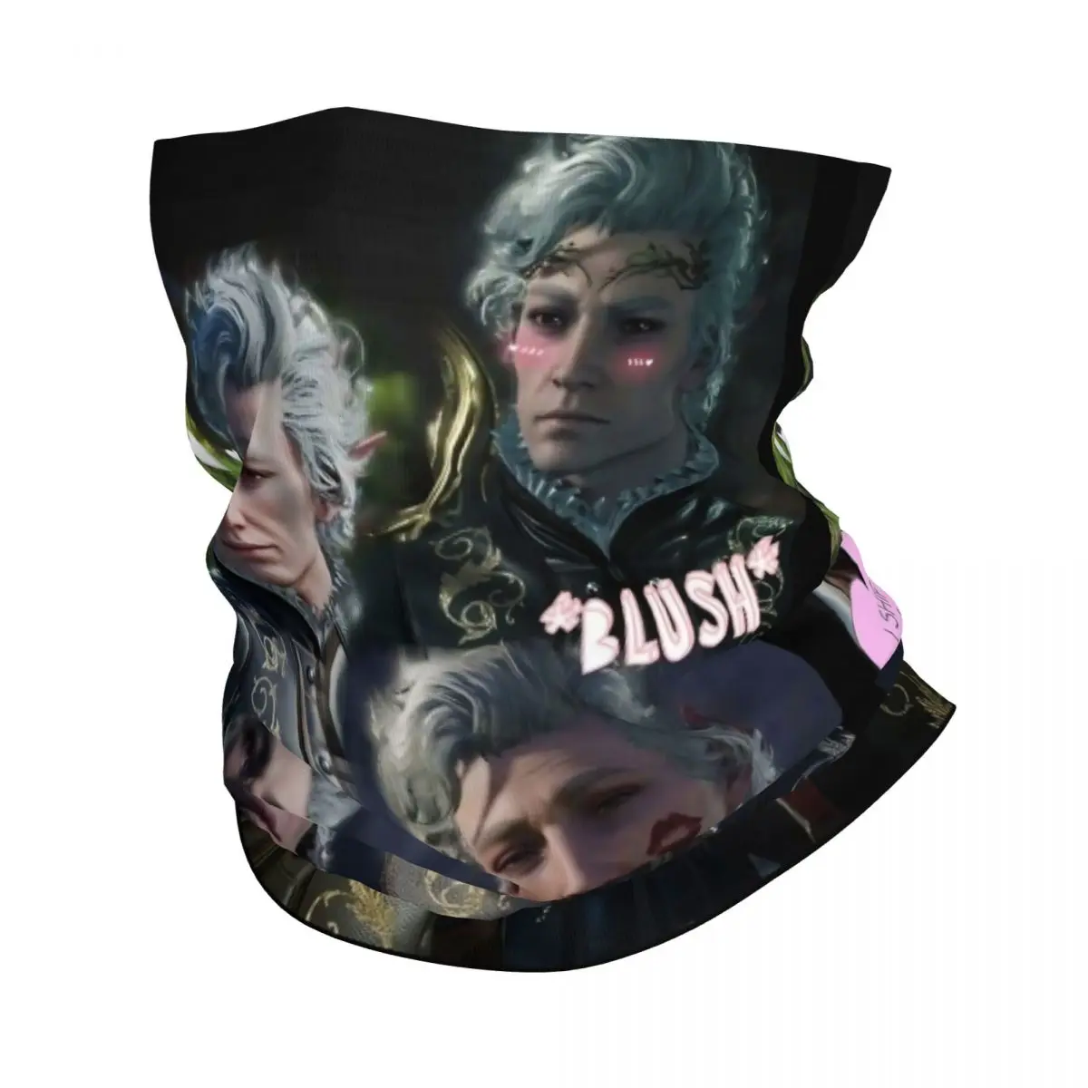 

Baldur's Gate Astarion Collage Bandana Neck Gaiter Printed Game Wrap Scarf Warm Headwear Fishing for Men Women Adult Washable