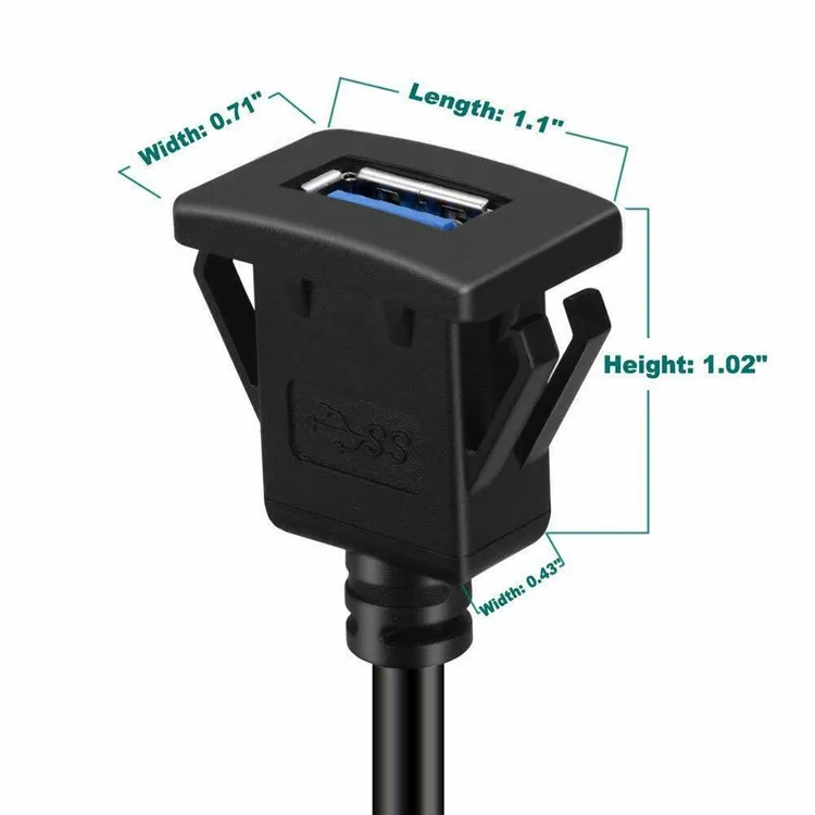 Usb 3.0 painel de montagem nivelada cabo