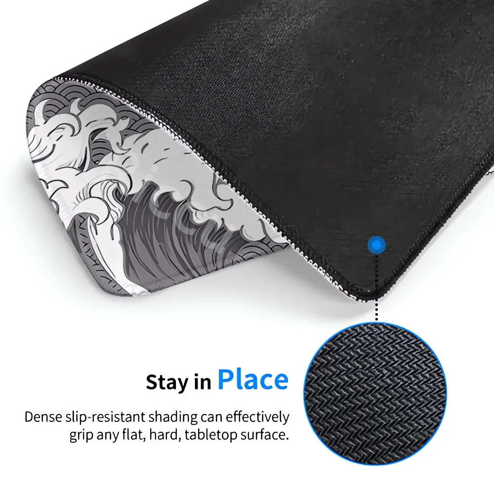 Gaming Mice Mat Great Wave Art Control Mousepad Anti-slip Small Deskmat Pc Gamer Accessoires 18x22cm Lock Edge Speed KeyboardPad — view 4