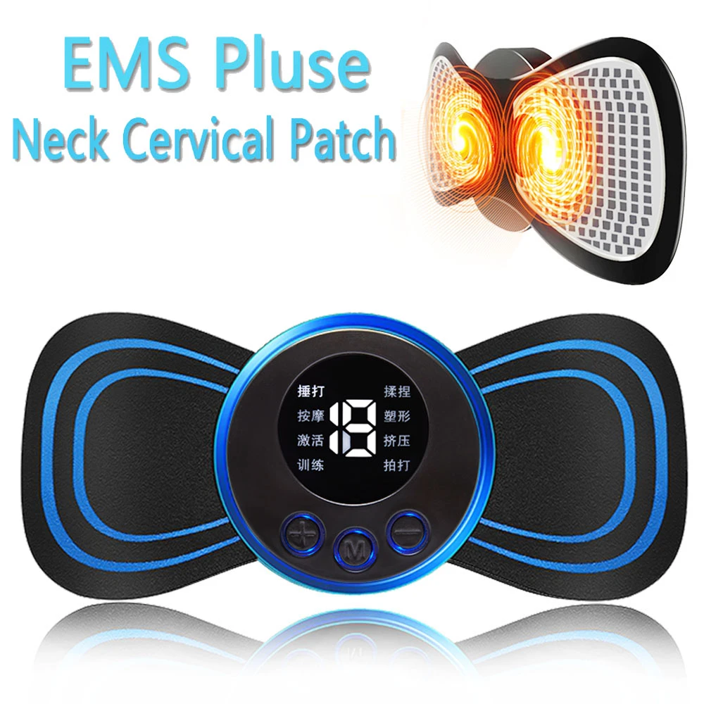 EMS Electric Pulse Neck Massager LCD Display Cervical Massage Patch