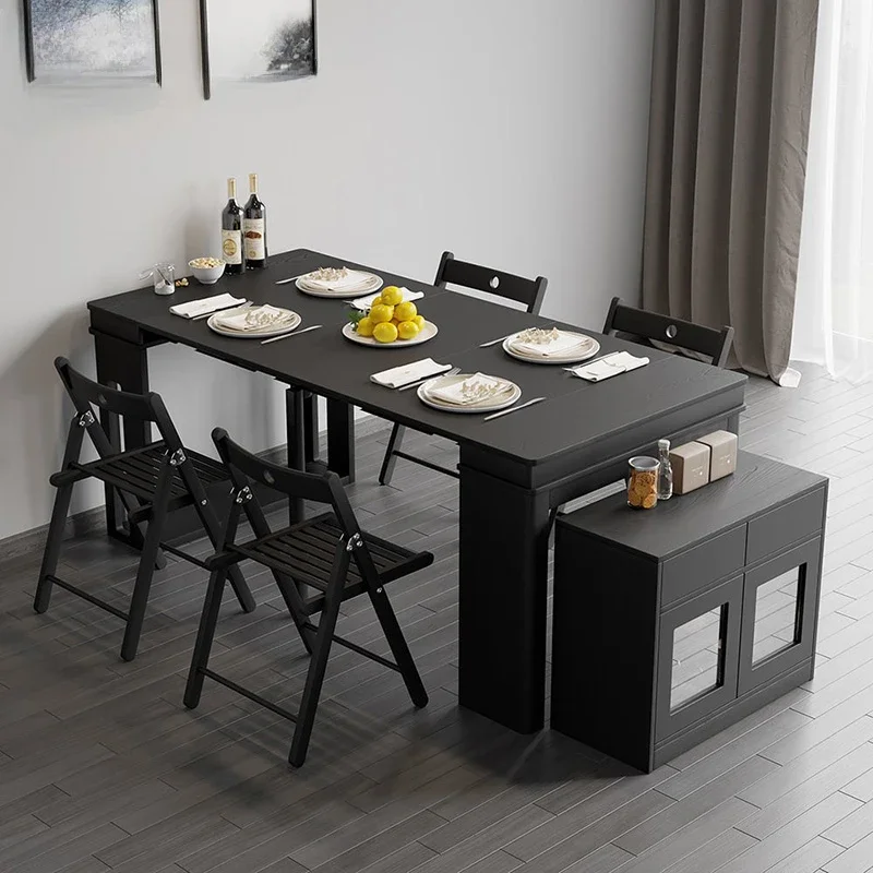 

Modern Extendable Dining Table Rectangle Sideboard With Storage