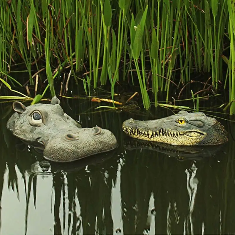 L9NB Floating for Crocodile for Head Water Decoy Simulation Realistic Pond Pool Garden Art Decoration