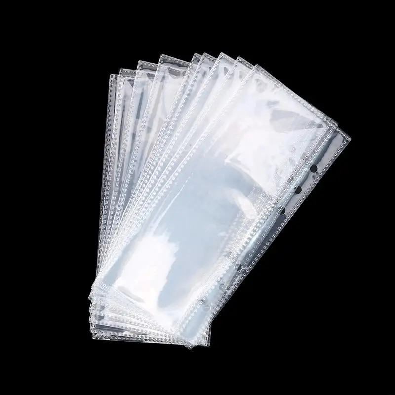 A6 좁은 루즈리프 커버, 10개입 1칸/2칸 3인치 수납 가방, 엽서 바인더 수집북 정리함
