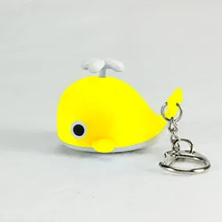 Adorable LED Light - Up Anime Whale Keychain - Marine Animal Pendant Toy (Yellow Whale)