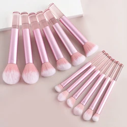 12 - Piece Premium Makeup Brush Set with Soft Synthetic Bristles for Foundation, Blush, and Eyeshadow Application (12pcs pink)