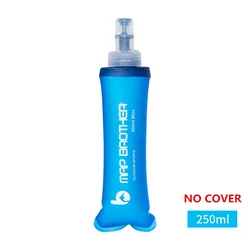 Collapsible Soft Flask Water Bottle - 250ml/500ml, Ideal for Running and Hydration Packs (250ML NO COVER)