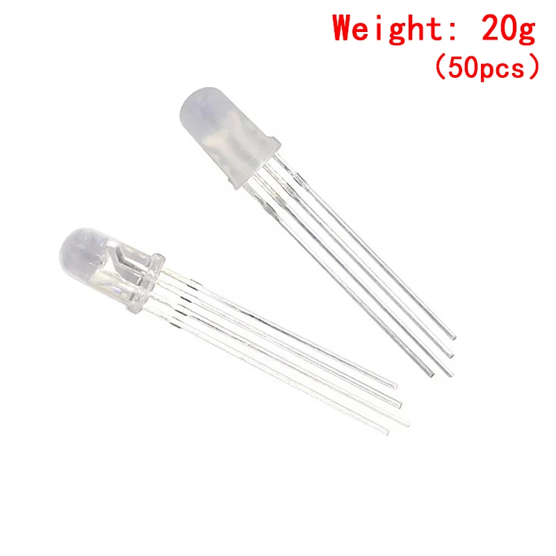 LED Diode 50PCS 5mm full-color LED RGB red/green/blue Common Cathode/Anode Four feet transparent highlight color light 5mm diode colorful led diode