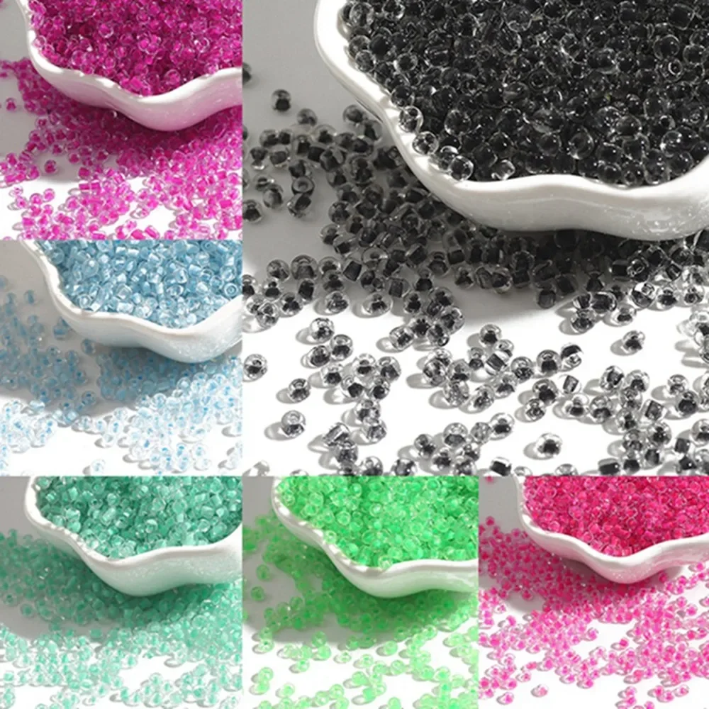 Description Picture 3 of item2mm 3mm 4mm Transparent Dyed Core Glass Millet Beads DIY Beaded Material Cross Stitch Clothing Tassel Accessories