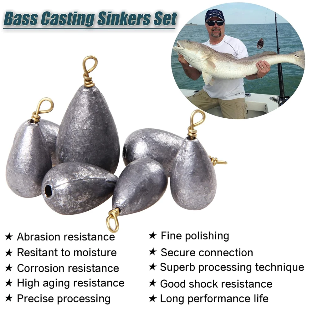 Bell Sinkers Fishing Weights Kit, 54pcs Bass Casting Weights Sinkers  Saltwater Freshwater Fishing Weights Assortment Catfish Gear Tackle  1/8oz-1oz