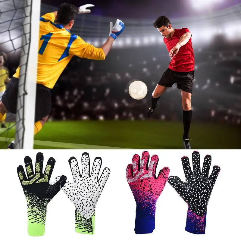 

Football Goalkeeper Gloves Goalkeeper Gloves Kids Wear-Resistant Goalkeeper Gloves With Finger Support And Latex Palm Grips For