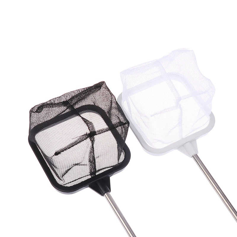 Aquarium Square Fishing Net With Suction Cup Extendable Long Handle Fishing Gear For Catching Fish Shrimp Tank Clean Accessories