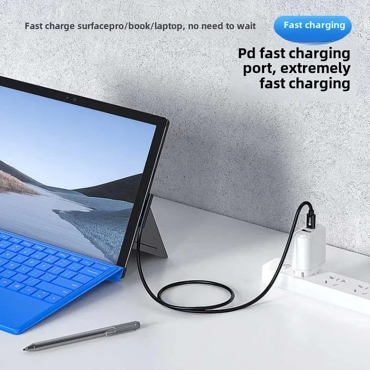 Type-C to Microsoft Surface Pro Book Lap Tablet Power PD Fast Charging Line 65W Adapter Charger for Computer And Office