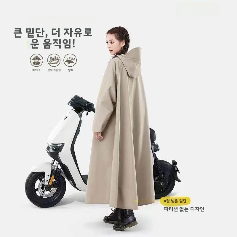 고급형 롱 버전 전기 자전거 유니섹스 성인 야외 하이킹 레인코트 전신 방수 자전거 라이딩 레인 판초