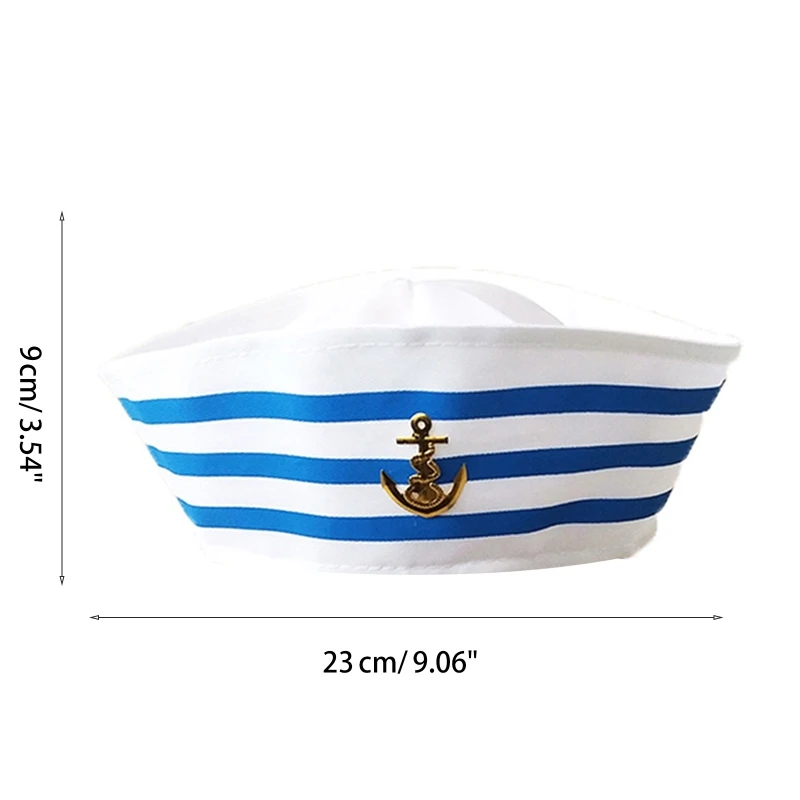 White Captain Sailor Hat for Military-Themed Parties and Cosplay