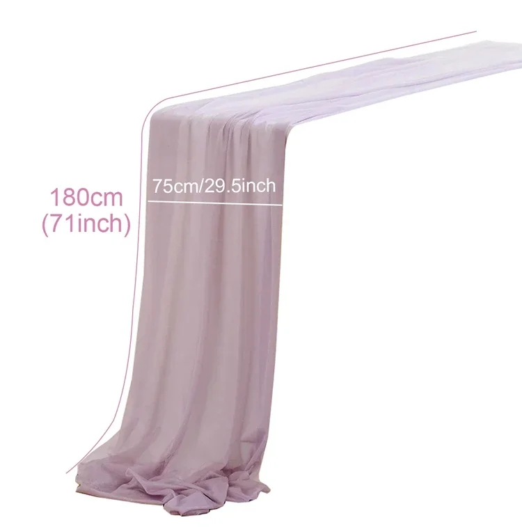 

180cm Chiffon Table Runner Dining Table Decoration Cotton Gauze Table Runner Romantic Boho Tablecloth for Wedding Party Decor