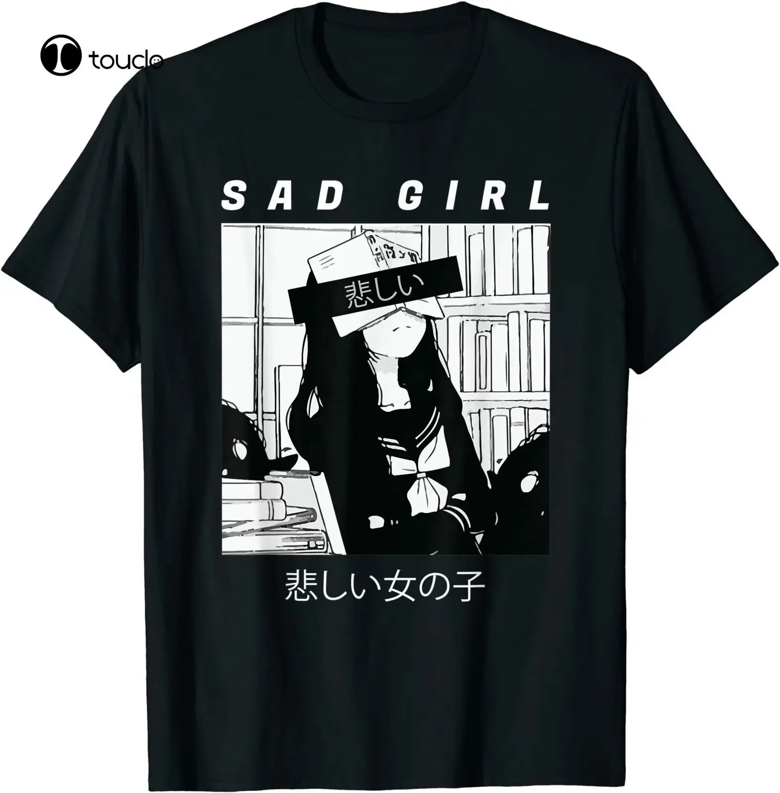 

Sad Anime Girl Japanese Babe Otaku Cool Gift T-Shirt Black S-5Xl Custom Aldult Teen Unisex Digital Printing Fashion Funny New