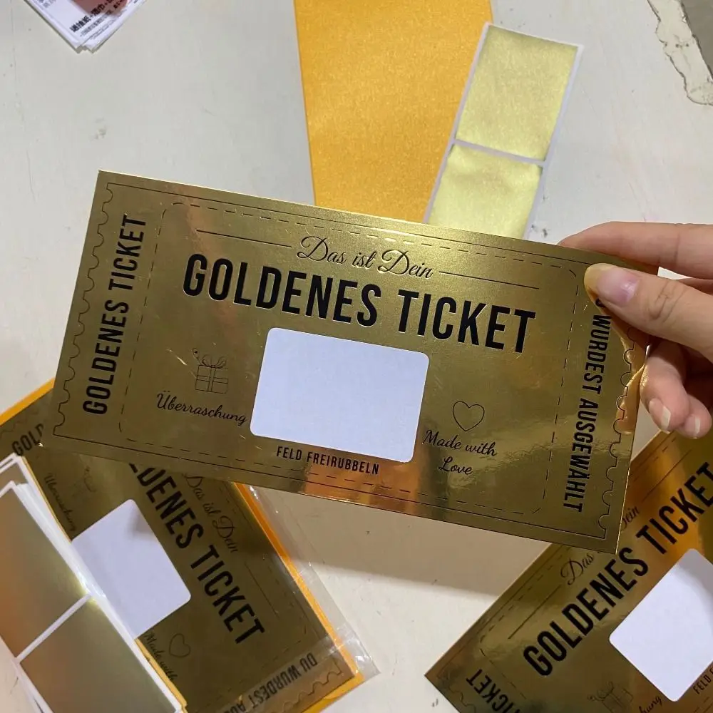 Ticket Scratch Card with Envelope Scratch Off Ticket Surprise Gift Reveal Wedding Card Concert Cinema Voucher Raffle Gift