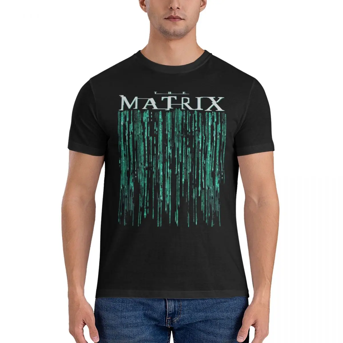 Movie Code Logo 4 Resusions T Shirt Uomo Puro Cotone Fantastico T-Shirt Girocollo The Matrix Neo Film Morpheus Tees Short